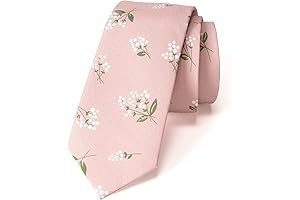 Men's Stylish Pink Floral Skinny Tie