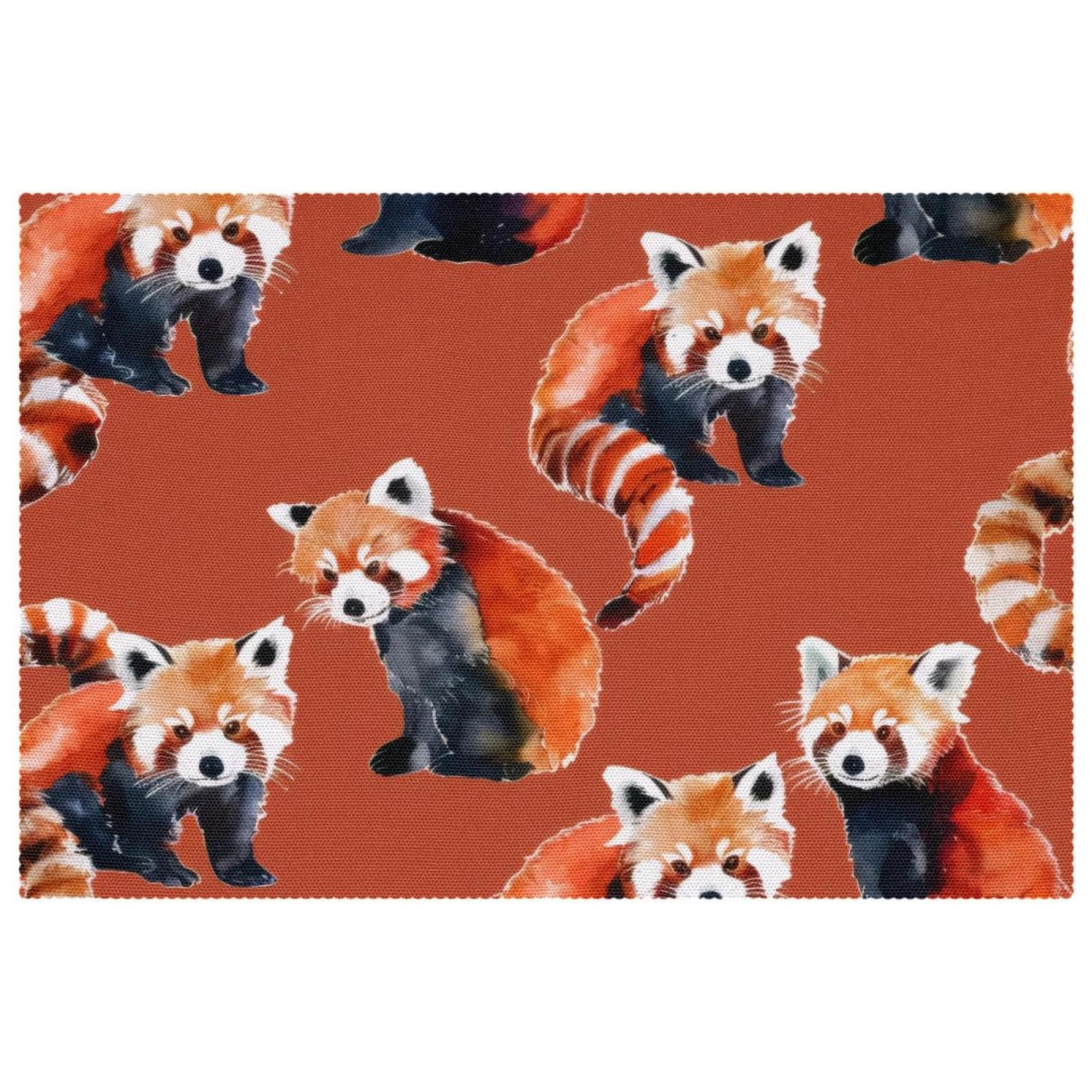 Set de table panda rouge antidérapant pour éviter les rayures