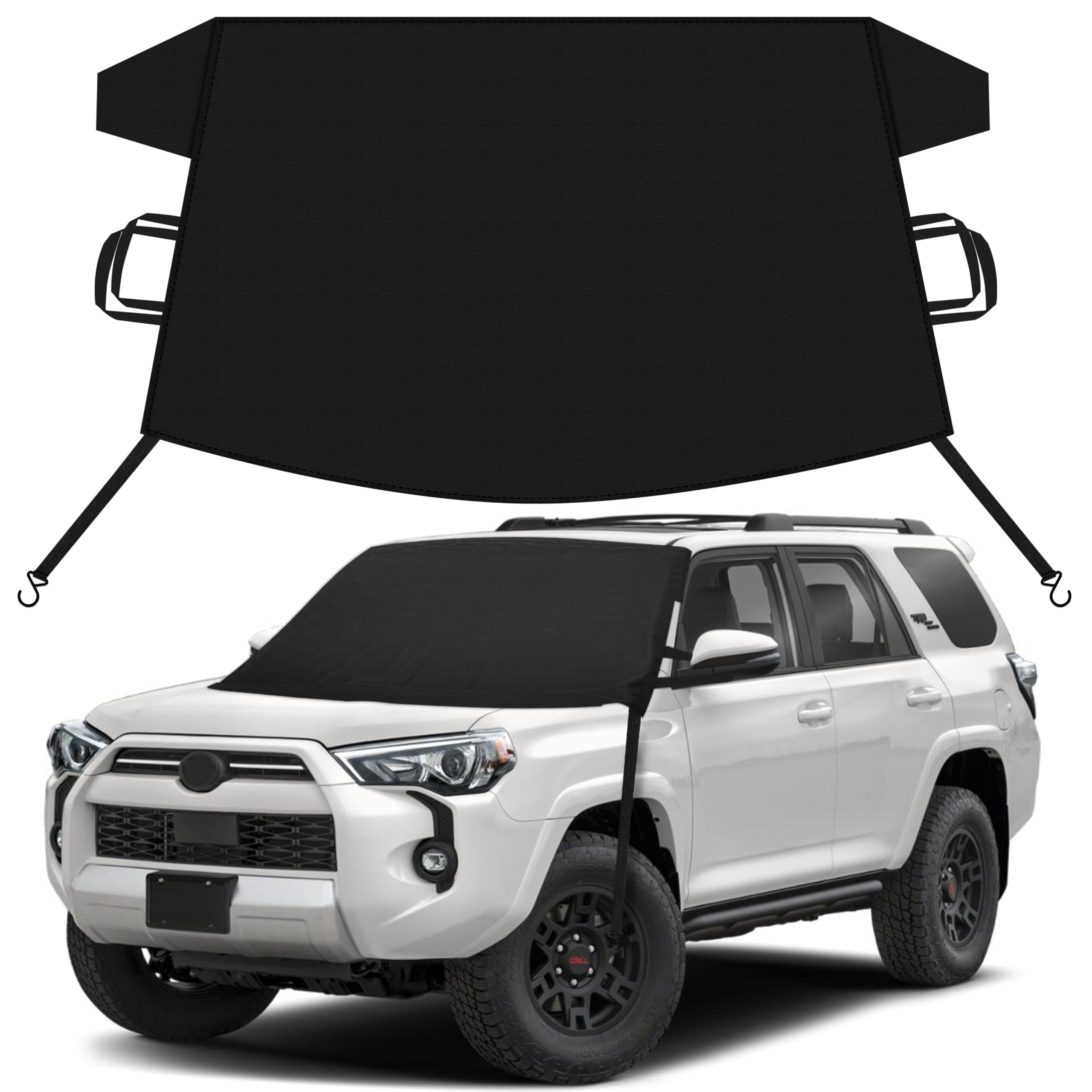 EcoNour Car Snow Cover Compatible for Toyota 4Runner | Windshield Cover for Ice and Snow with S-Hook Straps | Heavy-Duty 600D Oxford Winter Car Cover, Waterproof &amp; Anti-Slip