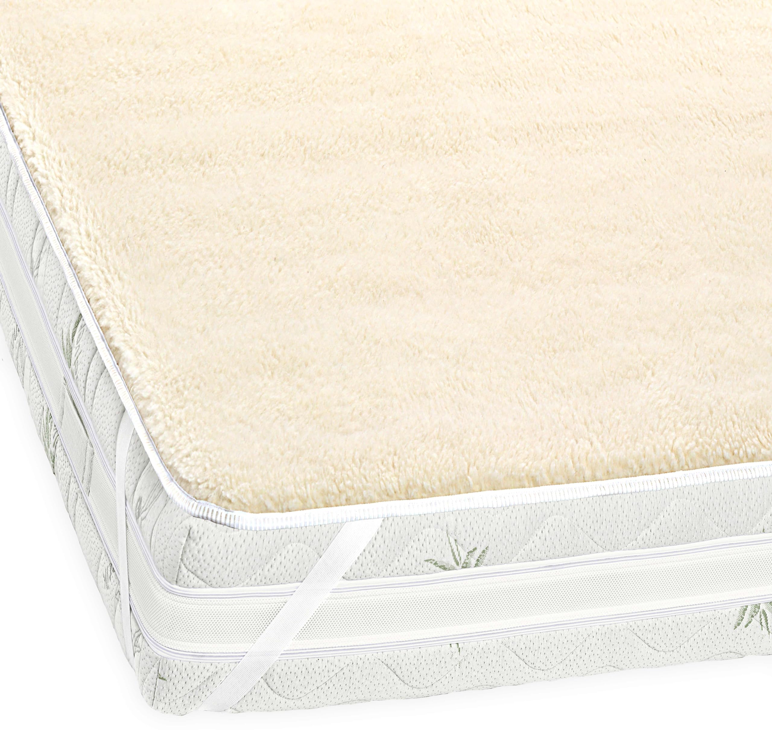 BNZ Group coprimaterasso singolo in pura lana vergine merinos agnellata, 100% MADE IN ITALY (80x200)