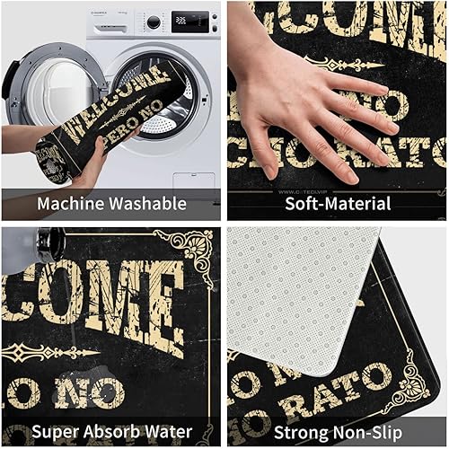 Miniatura 3 de Alfombras de bienvenida lavables pero no Mucho Rato bienvenida, decoración del hogar de Halloween (color  estilo C, tamaño 15.7 x 23.6 in)