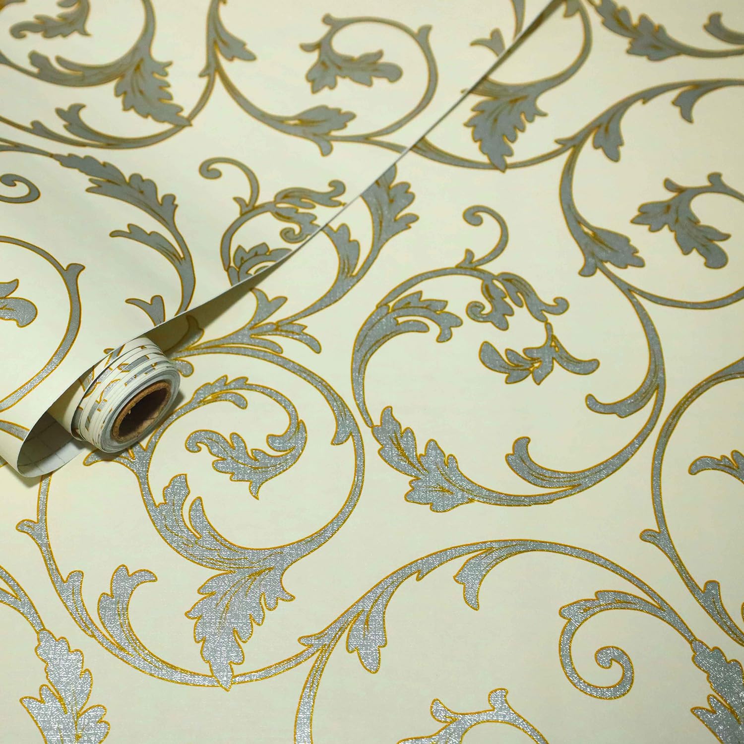 doodadself Adhesive Yellow Floral Wallpaper for Walls|Easy Peel and Stick Wall Stickers|DIY Wallpaper for Living Room, Kitchen, Bedroom, Furniture, almirah, Cupboard, Office, Shop (45cm x 500cm)