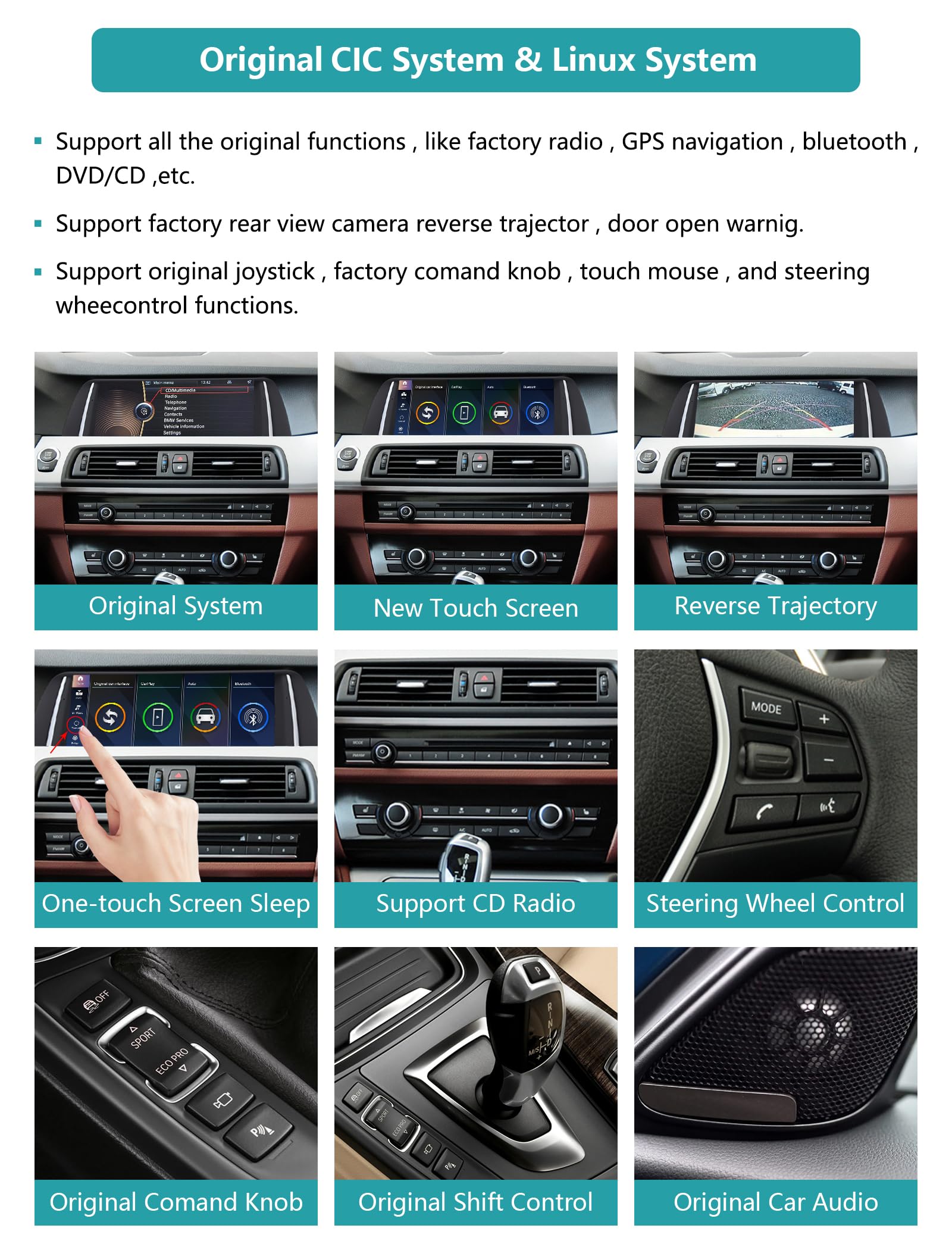 Radio de Coche de 10,25 Pulgadas, Apple CarPlay/Android Auto/Mirrorlink/GPS para BMW Serie 5 F10/F11 2010-2012 con Pantalla táctil CIC, navegación GPS para el Coche, DSP Integrado