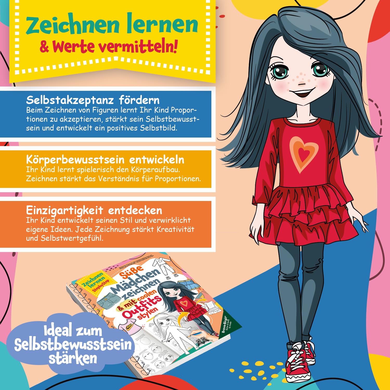 Zeichnen lernen für Kinder ab 8 Jahren | Geschenk für Mädchen: Zeichne süße Mädchen, style sie mit coolen Outfits – finde deinen eigenen Style und hab Spaß!