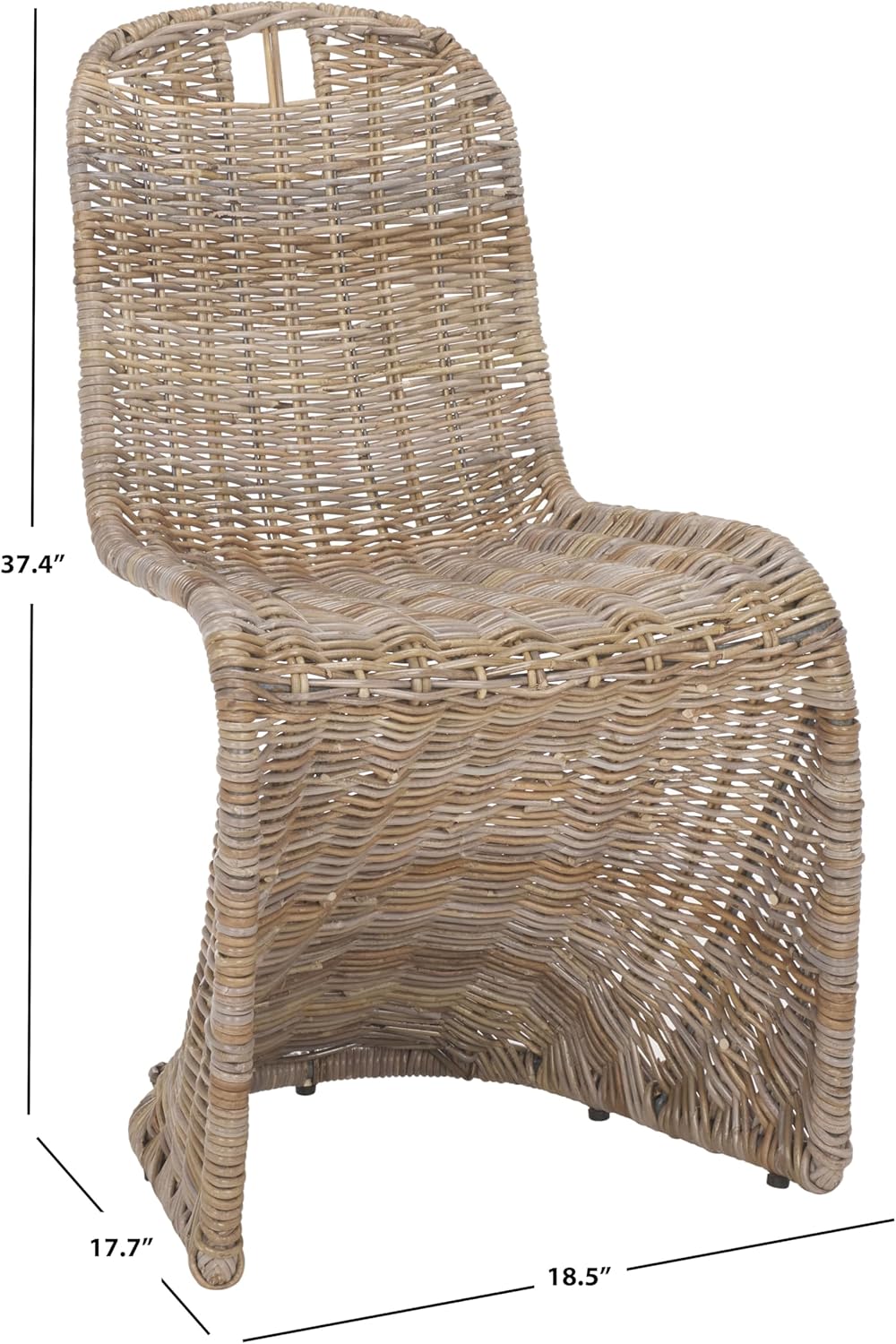 Safavieh Home Collection Cilombo Natural Wicker Dining Chair (Set of 2), 19"