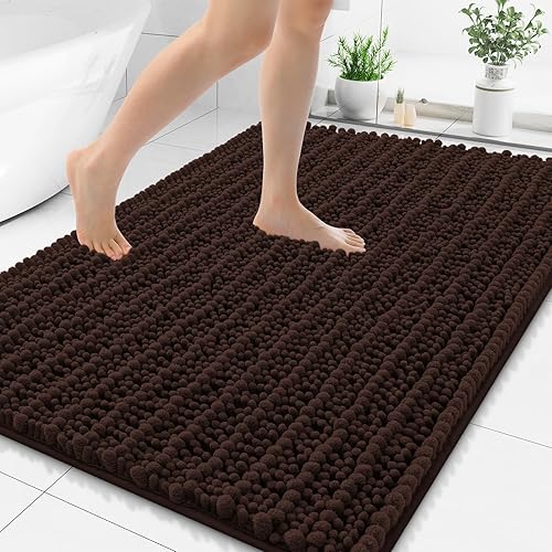 Miniatura 136 de Smiry Alfombras de Baño 24 x 16 pulgadas, Tapetes de Baño de Chenilla Extra Suaves y Absorbentes, Respaldo de Goma Antideslizante, Lavable a Azul