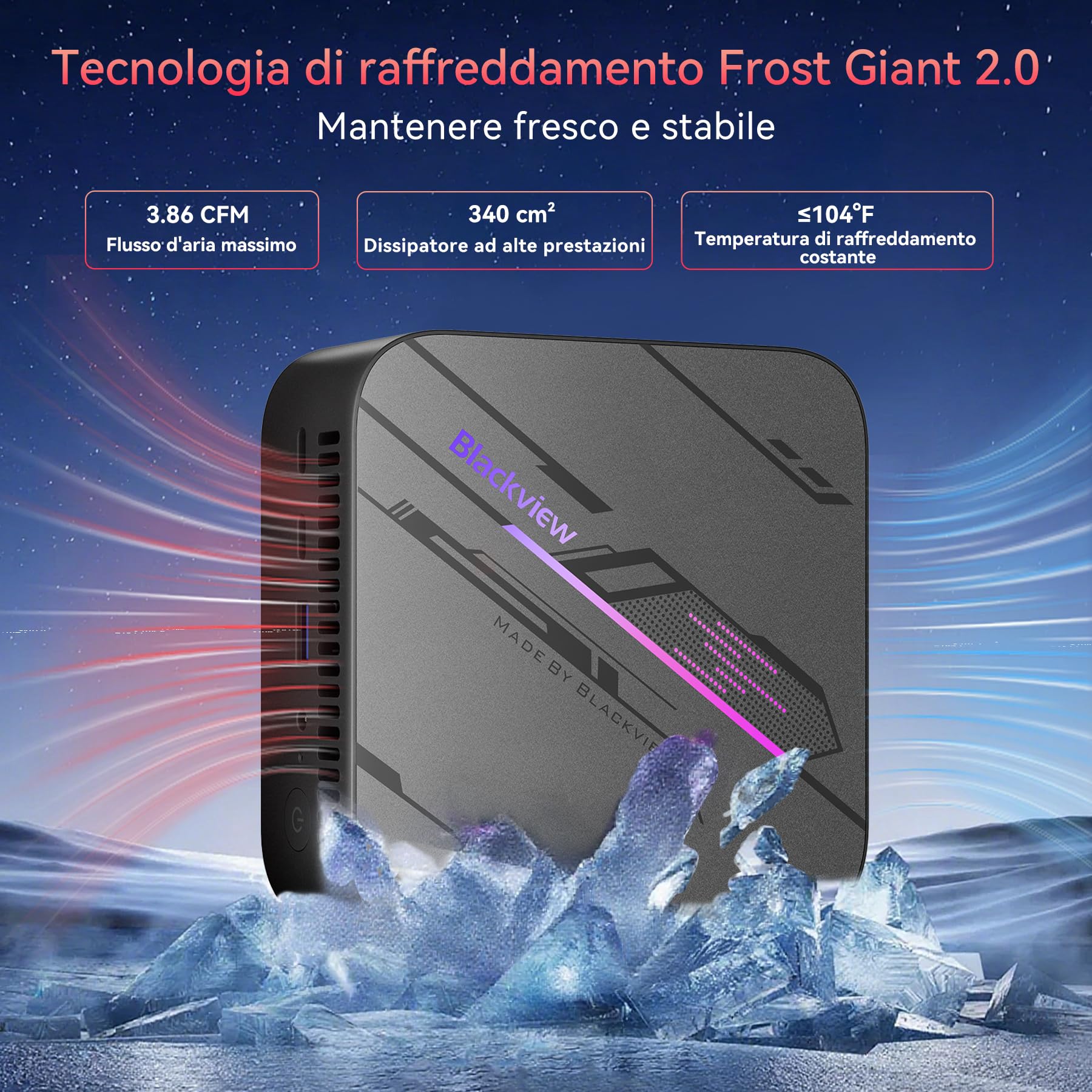 Blackview MP100 Mini PC Ryzen 7430U, 144Hz 4K 3 Display Desktop PC, Radeon Graphics, 16GB RAM 512GB PCIE 3.0, Win 11 Pro, Wi-Fi 6/BT 5.2, 3 anni di garanzia, Mini PC per casa/gioco/ufficio