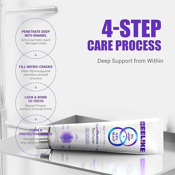 Gum Care Toothpaste, 3% Nano Hydroxyapatite (nHAP) + 0.5% Mussel Adhesive Protein, Dual-Action Enamel & Gum Support Toothpaste, Osmanthus Dew Flavor, Sensitive Daily (1)