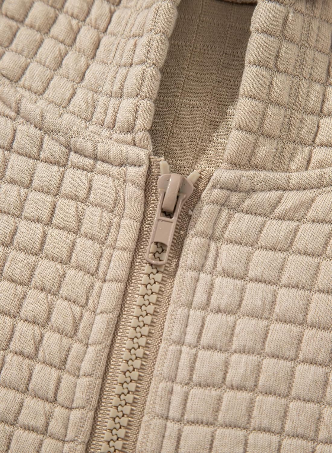 SHEWIN Womens Zip Up Hoodies Oversized Sweatshirt Fall Fashion Outfits 2025 Casual Waffle Hooded Jackets - Image 8