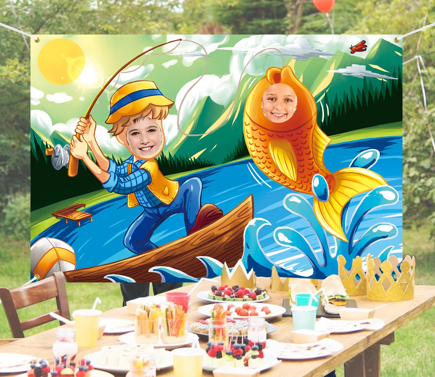 Fotohintergrund „Gone Fishing“ – 1,5x1,0 M Angler-Motiv Für Partys & Fotos