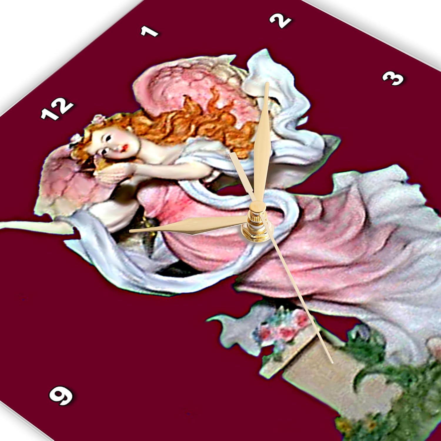 3dRose Wall Clock Silent - 13 inch - Angel - Religion