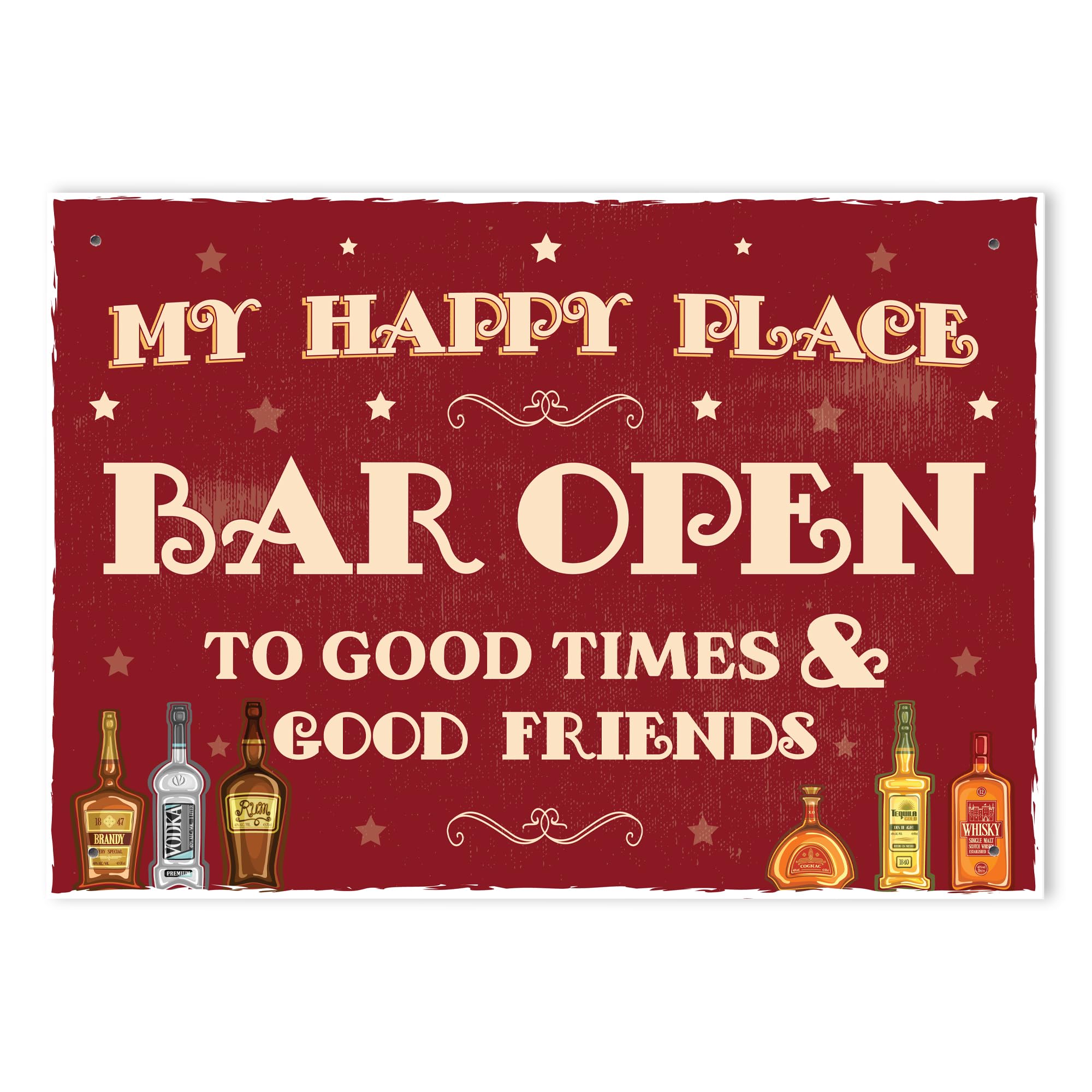 Red Ocean Patio Sign My Happy Place Funny Sign For Home Bar Man Cave Yard Garden Decor Gift For Men Women Bar Signs And Plaques
