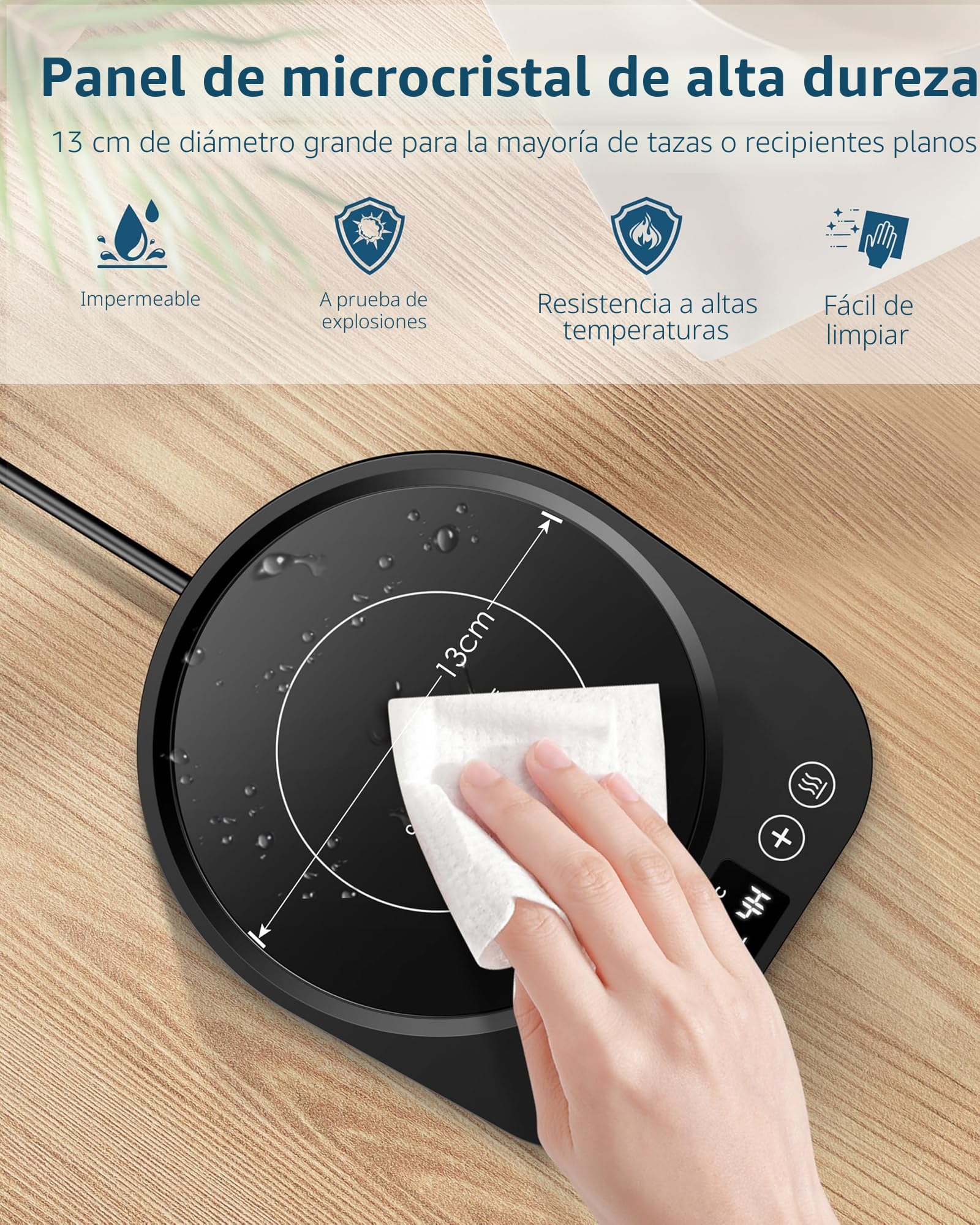 Accwork Calentador de Taza Café, Calentador de Bebidas Calienta Leche, Té con 3 Modos de Temperatura hasta 85℃ Apagado Automático, Calentador de Café para Oficina, Hogar