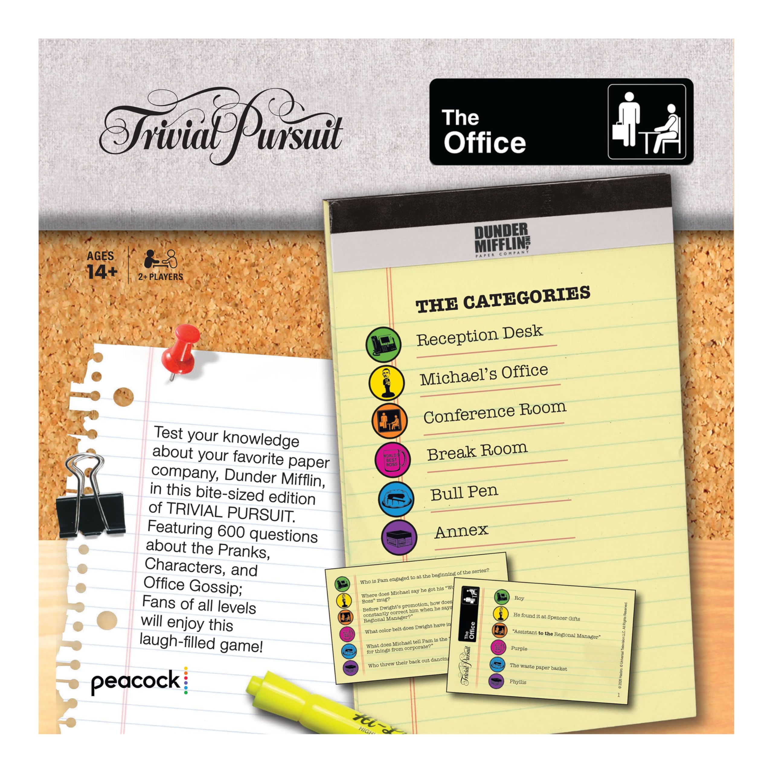 Trivial Pursuit: The Office, Quick Play Edition Trivia Game, Test Your Knowledge of the Dunder Mifflin Team with 600 Questions in 6 Categories Covering All 9 Seasons, Officially Licensed Merchandise