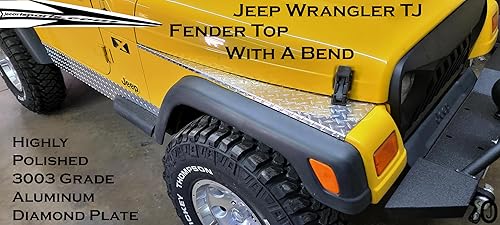 Miniatura 4 de Se adapta a Jeep Wrangler YJ Diamond Plate Full Top Fender Covers con curva de 1/2"
