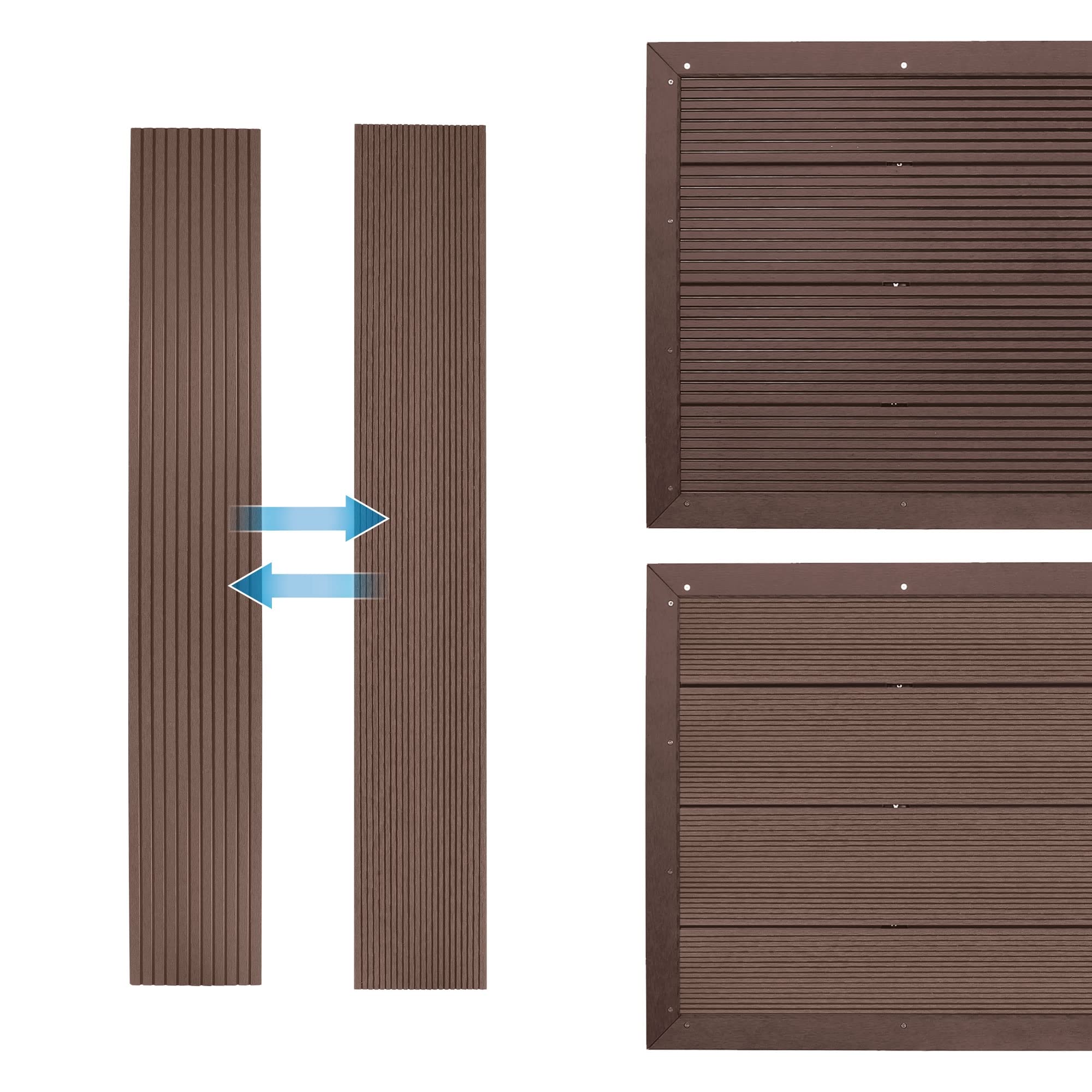 ML-Design WPC element podlogowy do prysznica solarnego, drabinki basenowej lub basenu, brazowy, 101 x 63 x 5,5 cm, podstawa antyposlizgowa, w zestawie material montazowy, plyta podlogowa do prysznica