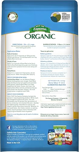 Miniatura 2 de Espoma Fertilizante orgánico de harina de huesos 4-12-0. Fuente de alimento vegetal totalmente natural de nitrógeno y fósforo para jardinería