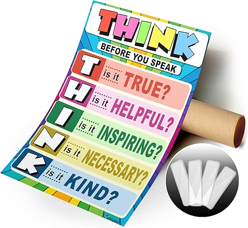 Miniatura 2 de ADOGEO Póster de pensamiento en el aula, arte motivacional para pared, decoración de oficina, póster escolar para aula, póster de bullying para