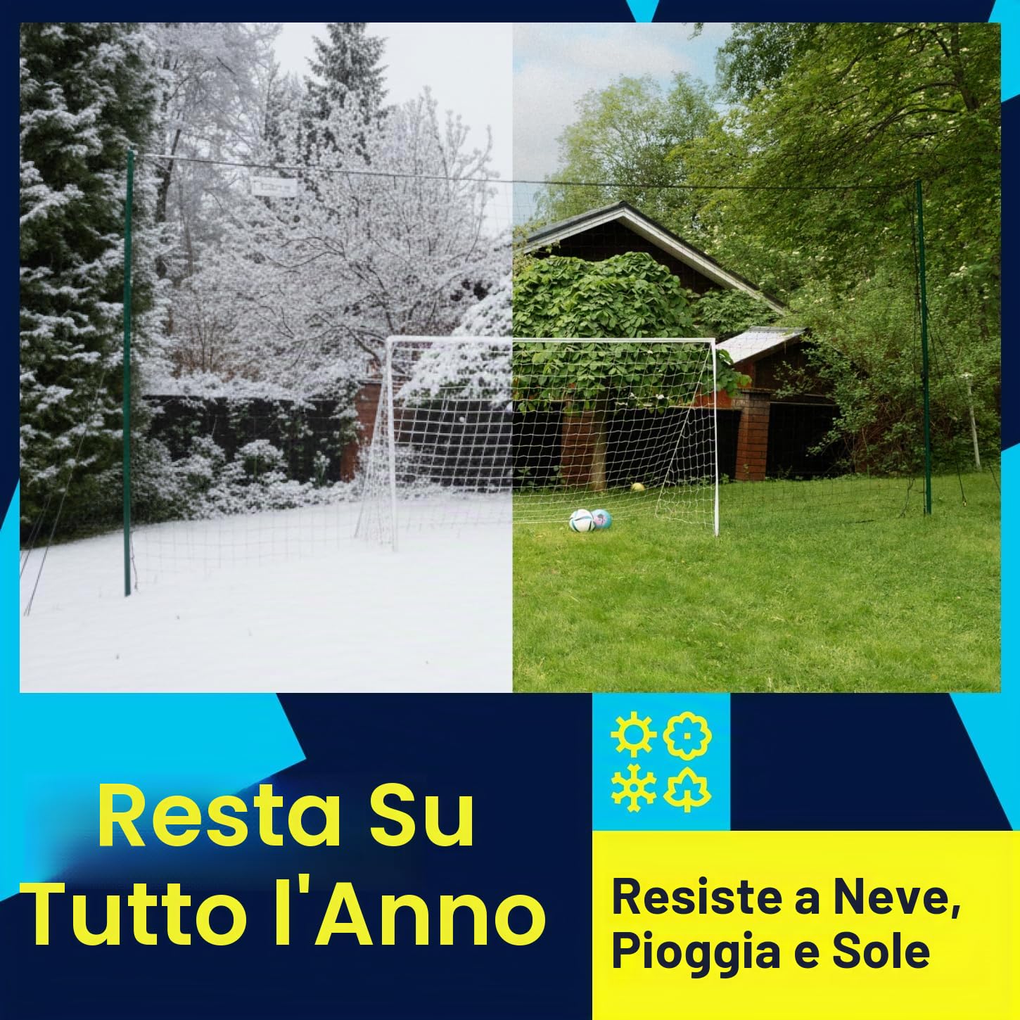 Open Goaaal - Porta da calcio con rete e rebounder - Attrezzatura da allenamento per giardino, tutto-in-uno
