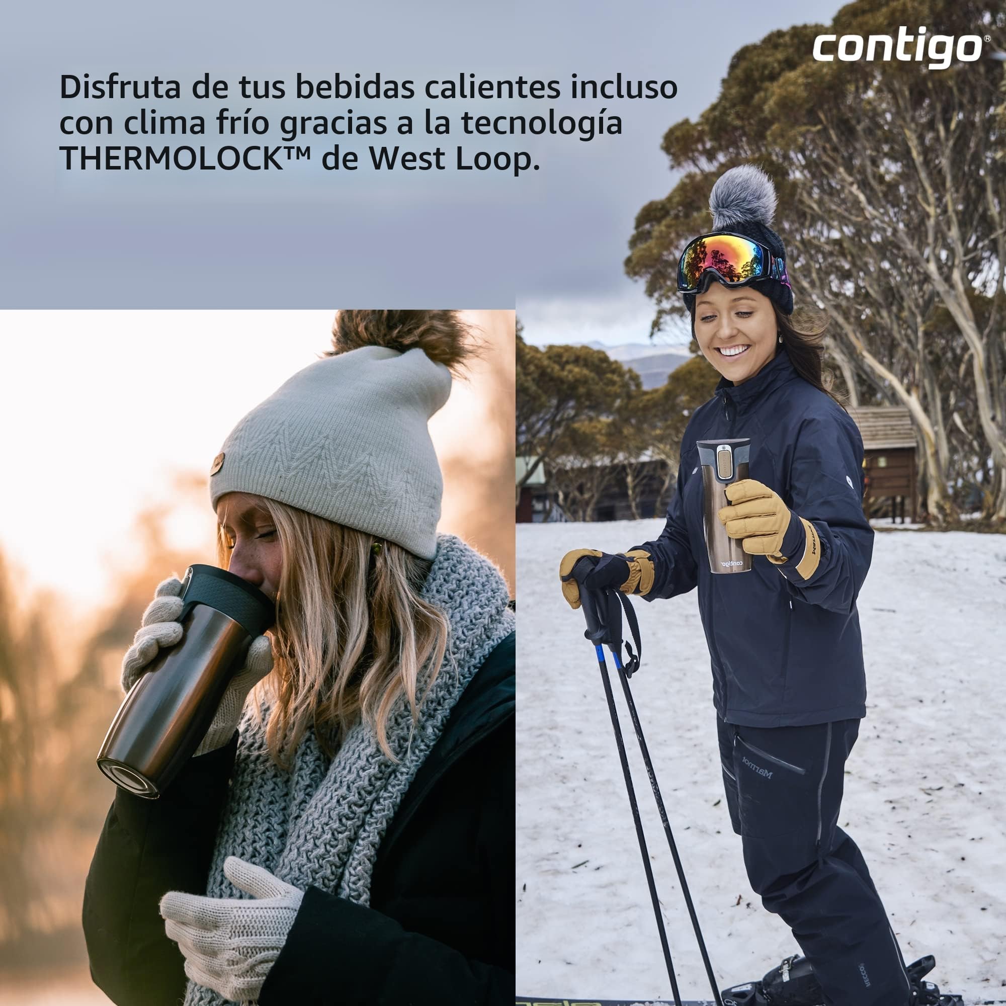 Contigo West Loop Autoseal vaso térmico, vaso aislante de acero inoxidable, termo para café, sin BPA, vaso de viaje antiderrame con tapa de fácil limpieza, mantiene el calor hasta por 5 h, 470 ml — view 6