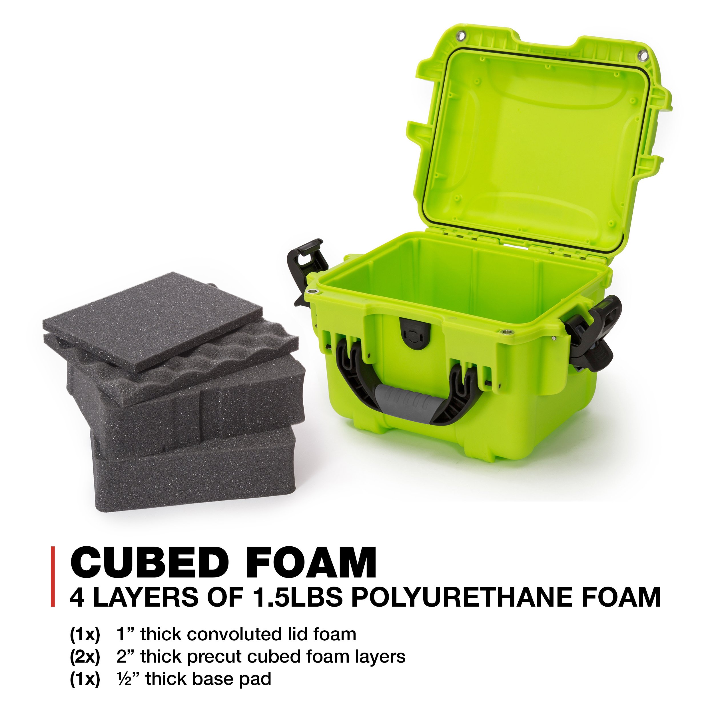 Nanuk 908 Wasserdichter Hartschalenkoffer Mit Plüschschaumeinlage - Limette