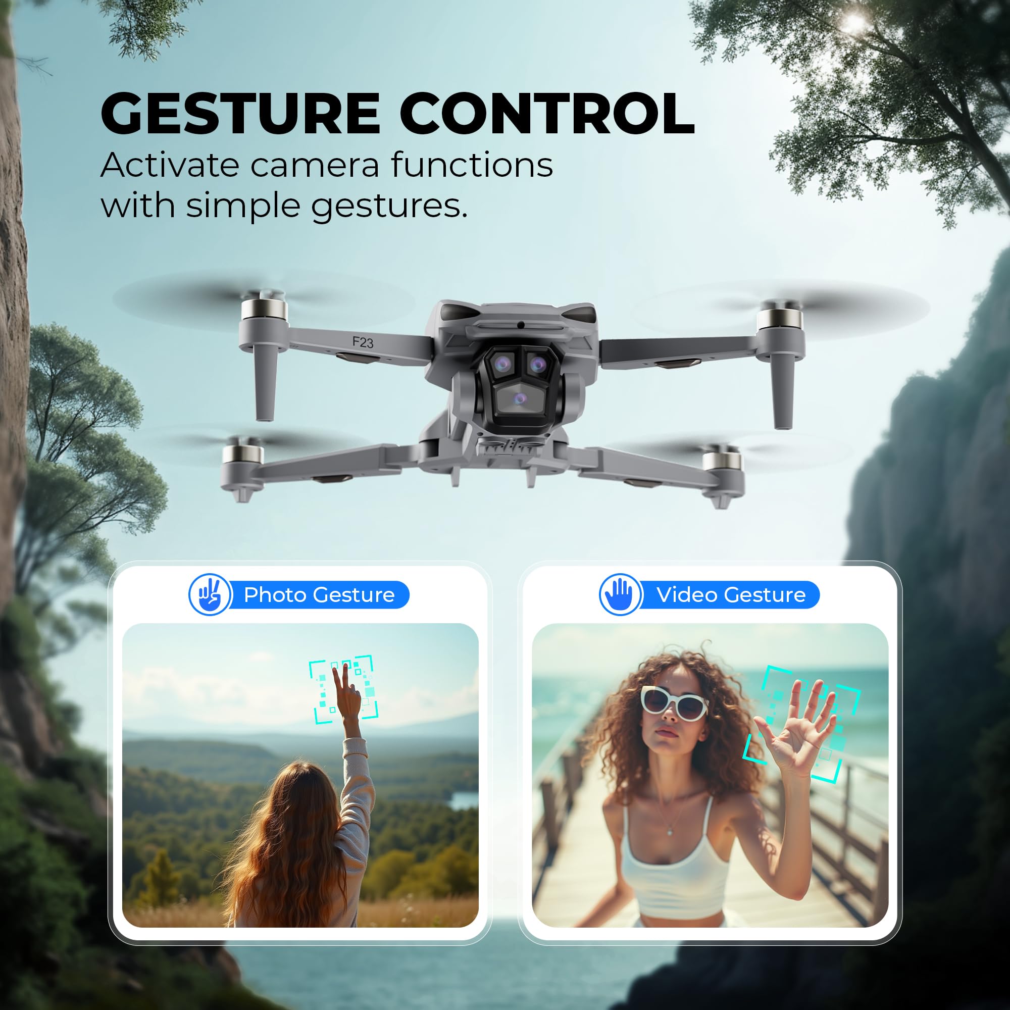 Contixo Drone GPS F35 con fotocamera 4K UHD 2 assi Gimbal auto stabilizzante 5G WiFi FPV RC Quadcopter Drone brushless per adulti, custodia per scheda SD da 64 GB bonus