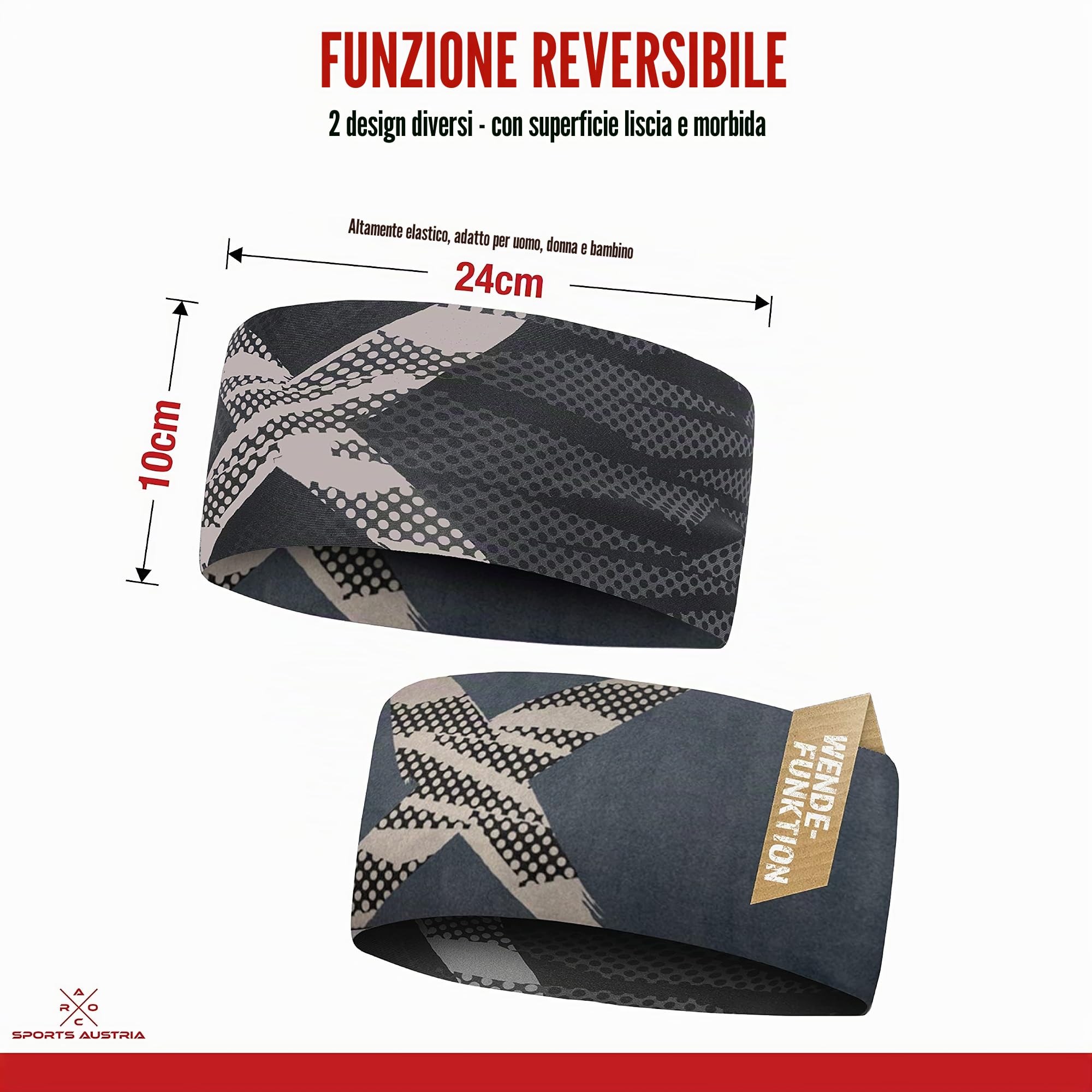 Fascia per capelli, leggera, elastica, ad asciugatura rapida, paraorecchie, fascia per il sudore, fascia per capelli, fascia per capelli, fascia per la testa, per escursioni, corsa, ciclismo, sci