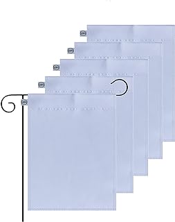 EZHVA 5 pcs 12x18Inch Double-Sided White Solid Sublimation Blank Polyester Flags DIY for Garden and Yard Blank Canvas Banner for Vinyl and Ink Sublimation Blanks 300D Polyester 3-Layer Weave Strands
