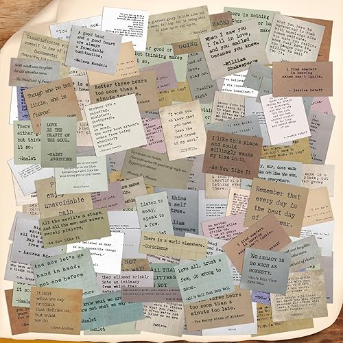 SIXWOLF 240 calcomanías inspiradoras con citas, estilo máquina de escribir vintage, calcomanías motivacionales para álbumes de recortes, revistas