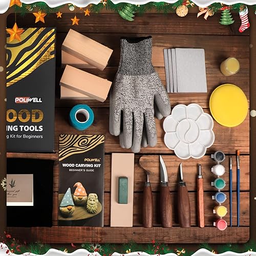 Miniatura 2 de Kit de tallado de madera de 18 piezas, kit de tallado de madera para manualidades, juego de bloques de tilo para principiantes, adultos y niños,