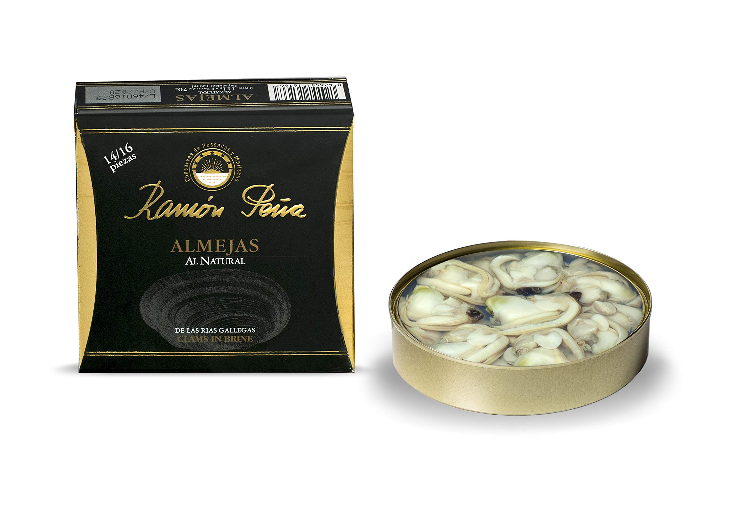 Ramon Pena Tinned Clams in Brine | 18/20 Clams Per Tin | 1 x 111g Can