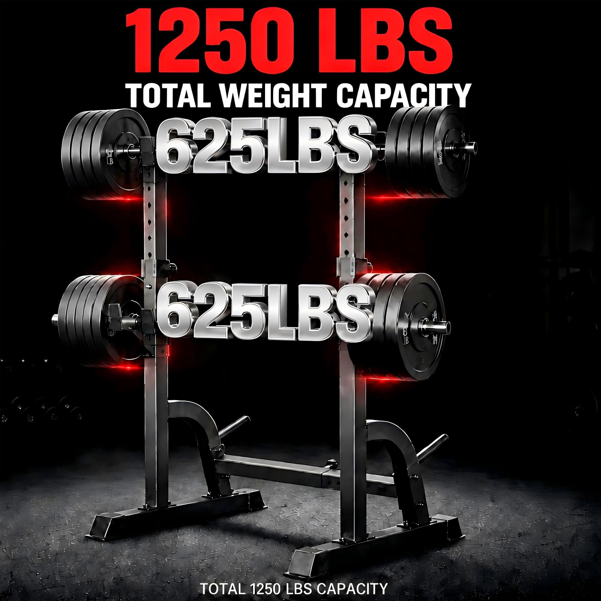 Amazon | BARWING 調節可能なスクワットラック 567kg バーベルスタンド