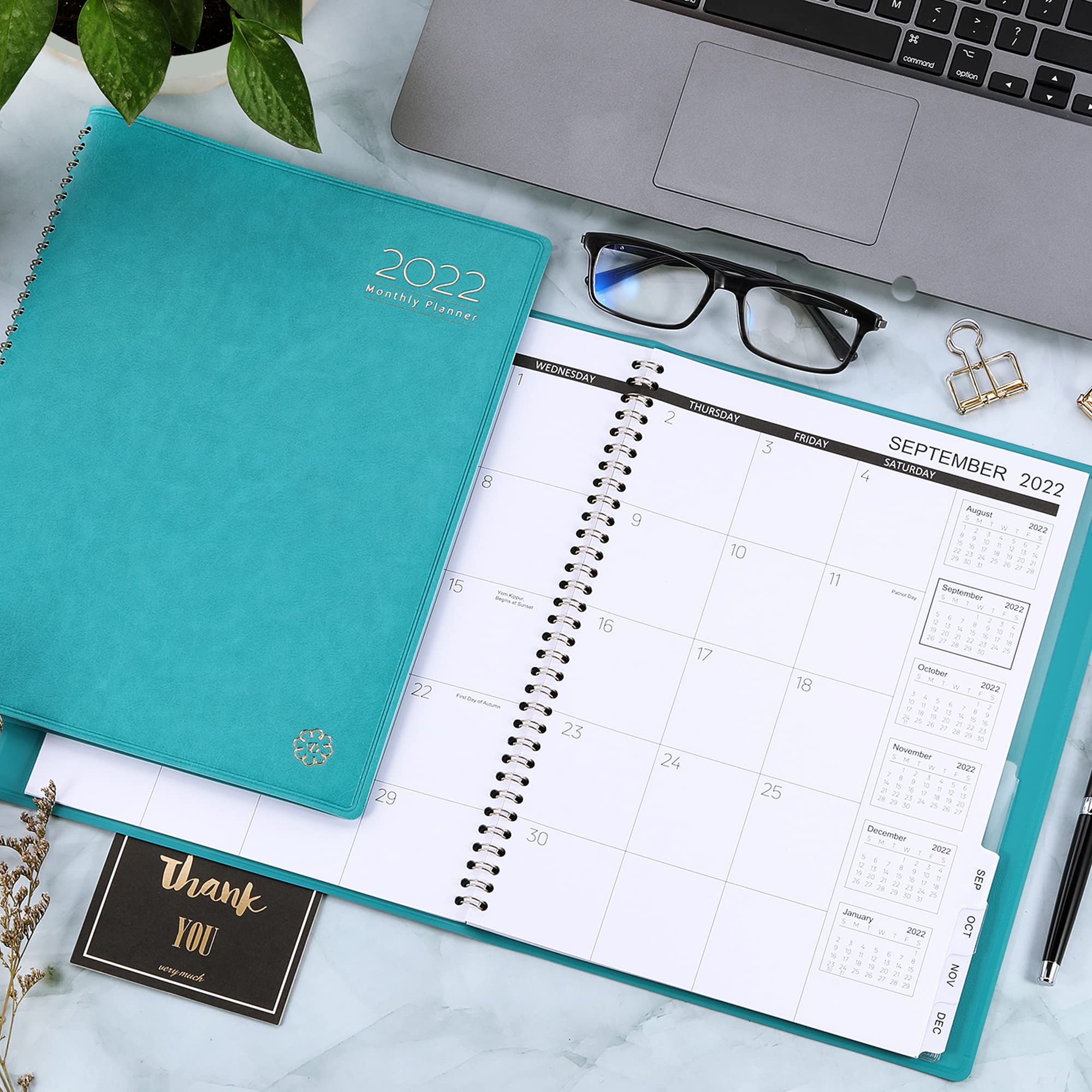 2022 Monthly Planner/Calendar Monthly Planner 2022 with Tabs, Leather