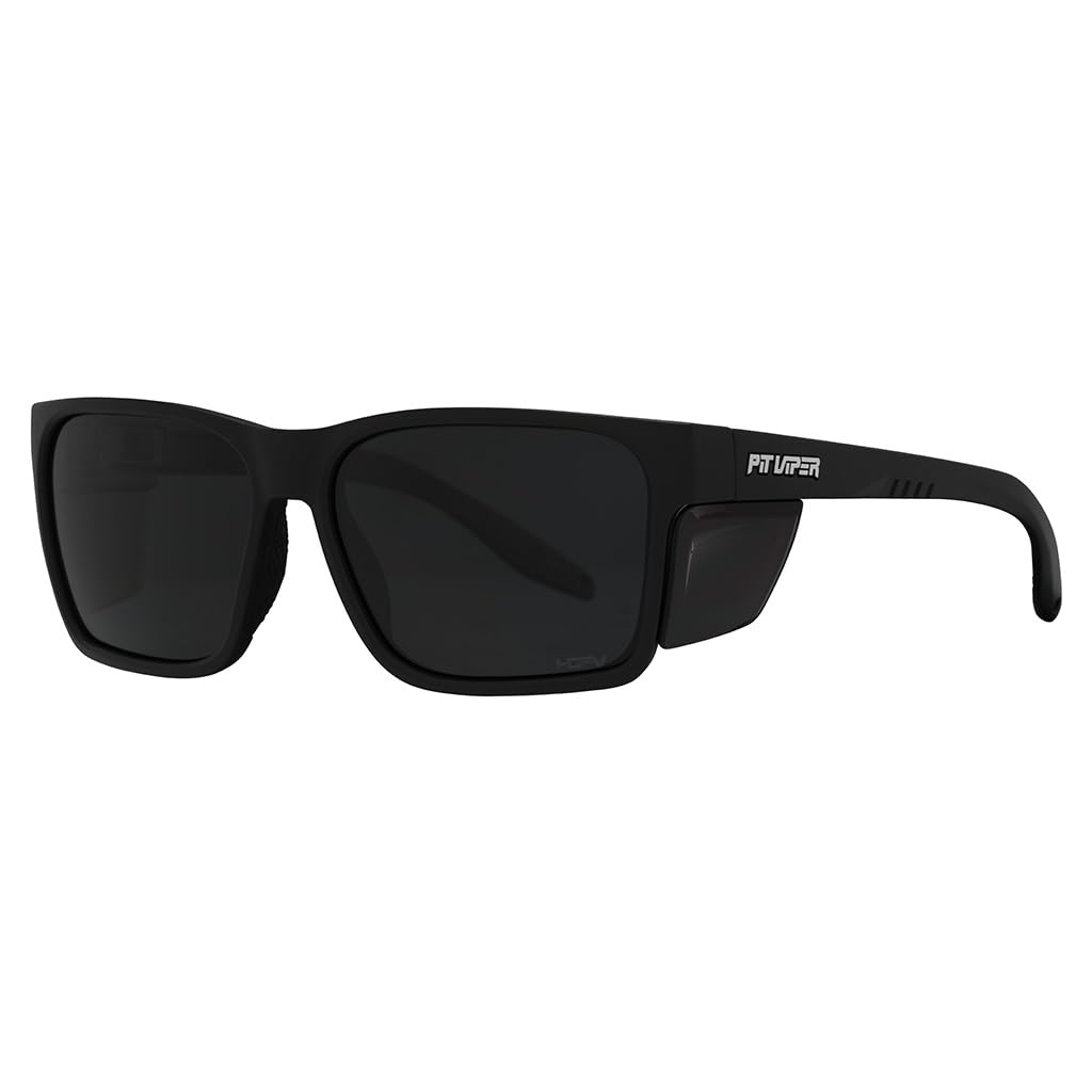 Pit Viper Revlock - Gafas de seguridad Z87+ con protectores laterales | Lentes polarizadas resistentes a los arañazos inastillables | Agarre antideslizante