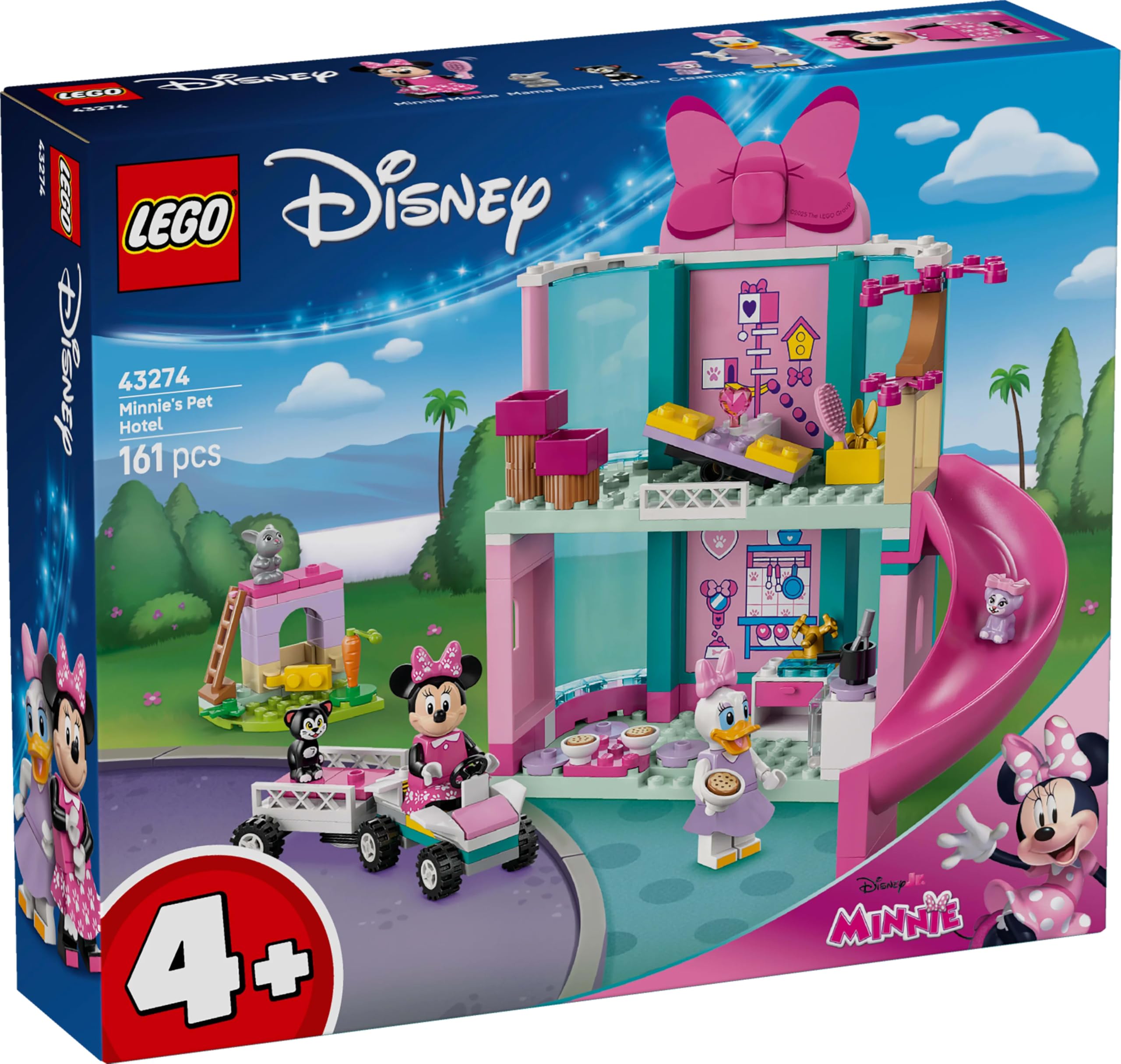 LEGO ǀ Disney Classic Minnie’nin Evcil Hayvan Oteli Mickey’nin Kulüp Evi 43274-4 Yaş ve Üzeri Çocuklar için Otel İçeren Yaratıcı Oyuncak Yapım Seti, Özel Gün Hediye Fikri (161 Parça)