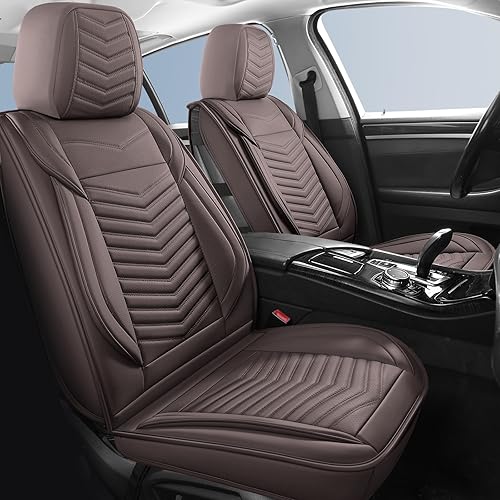 Miniatura 1 de Fundas de asiento delantero de automóvil, fundas de asiento delantero de cuero transpirable e impermeable, fundas de asiento universales