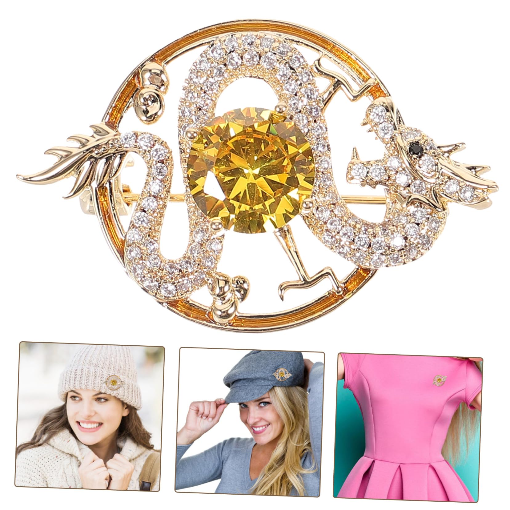 BESPORTBLE Kleidungsnadeln Dekorationen Drachenbrosche Brosche für Kleidung Brosche für Frauen trachtenbrosche brosche gold Halsdekoration Broschen für Frauen Broschen Diamant Golden