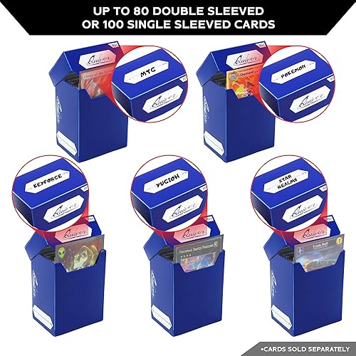 Miniatura 7 de Quiver Time Paquete de caja y fundas para cartas coleccionables azules  Más de 100 carcajes con separadores dobles (Commander MTG Deck Box MTG) +