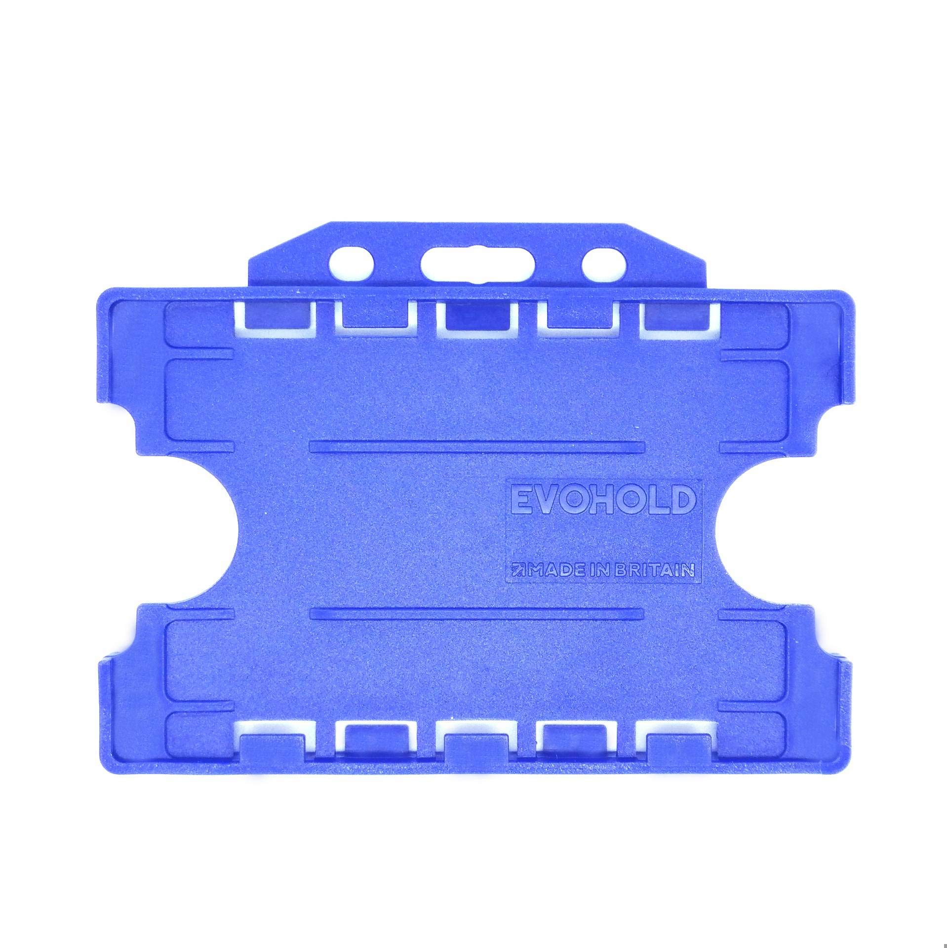 ALG ID Cards® Open Faced Rigid ID Card Name Badge Holders - Double/Dual Sided - Pack of 100 (Royal Blue)