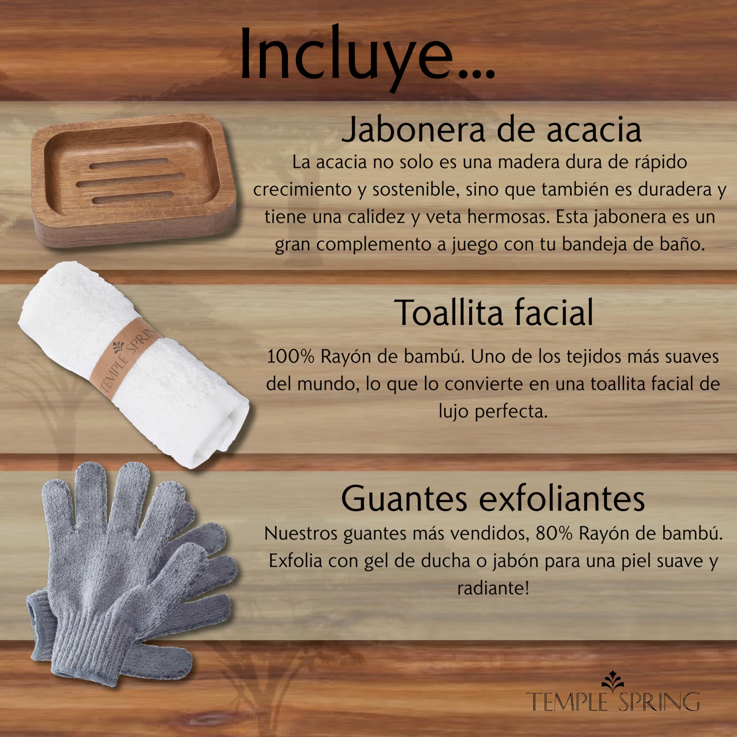 Temple Spring Estante Baño, Acacia Bandeja Baño, Bandeja Bañera Extensible, Accesorios Bañera - No Teca