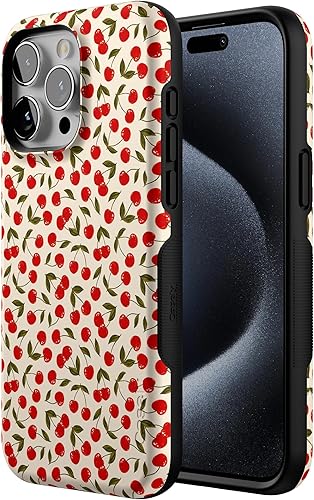 Vista 1336 de Casely Funda para iPhone 15 Pro Max Jardín Secreto Flores mixtas Funda atrevida Compatible con MagSafe y botón de acción Secret Garden
