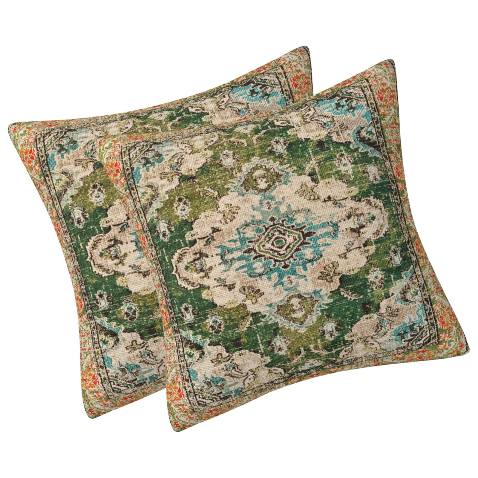 Carotoe D 2Pcs Bohemians Throw Pillow Covers 18X18inch Cushions Case For Living Room An Patios Furniture Ecoration Indoor Outdoor Pillowcases