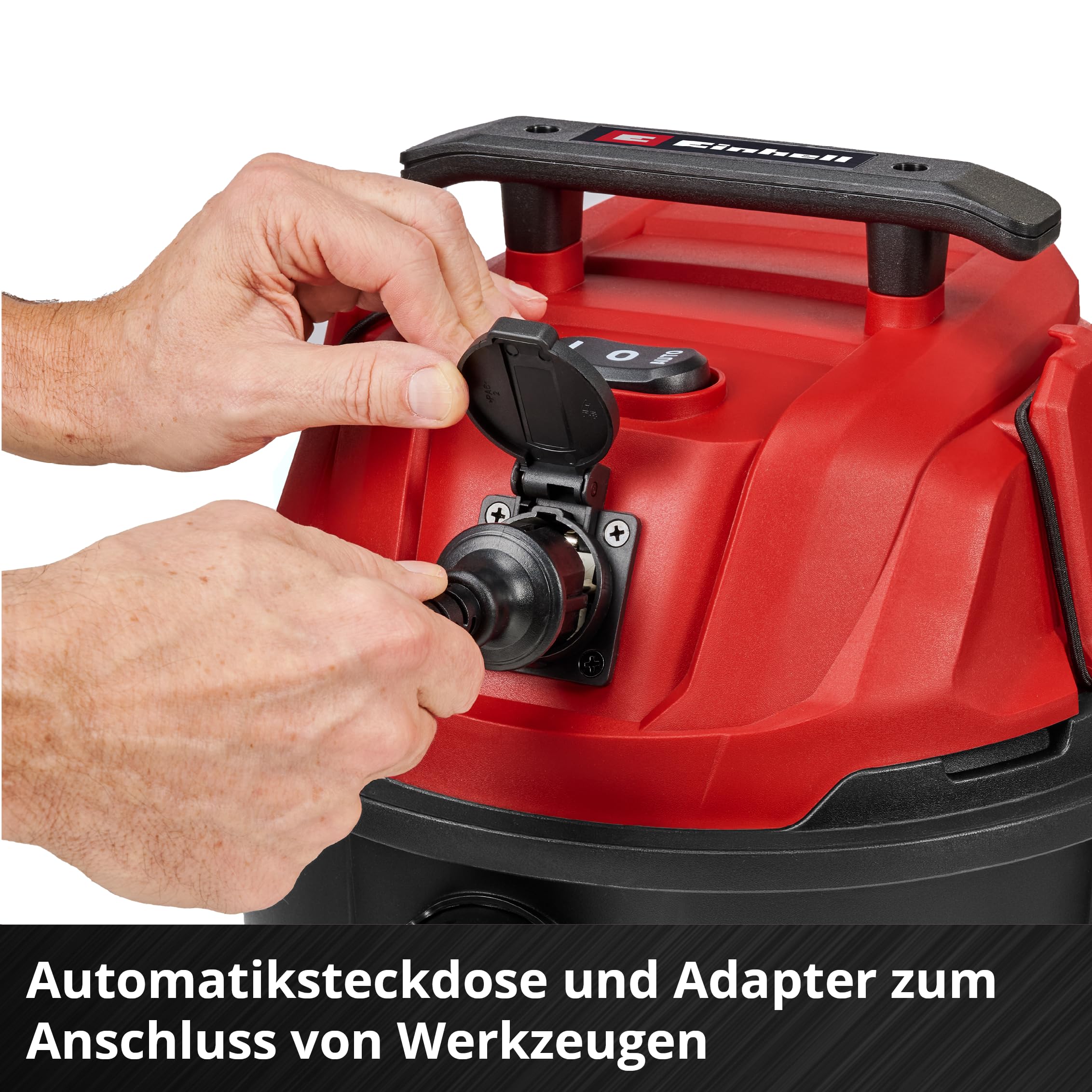 Einhell Nass-Trockensauger TC-VC 2555 A (850 W, 180 mbar Saugleistung, Automatiksteckdose, 25 L Auffangbehälter, Tragegriff, inkl. Düsen, Filter und Schmutzfangsack-Set)