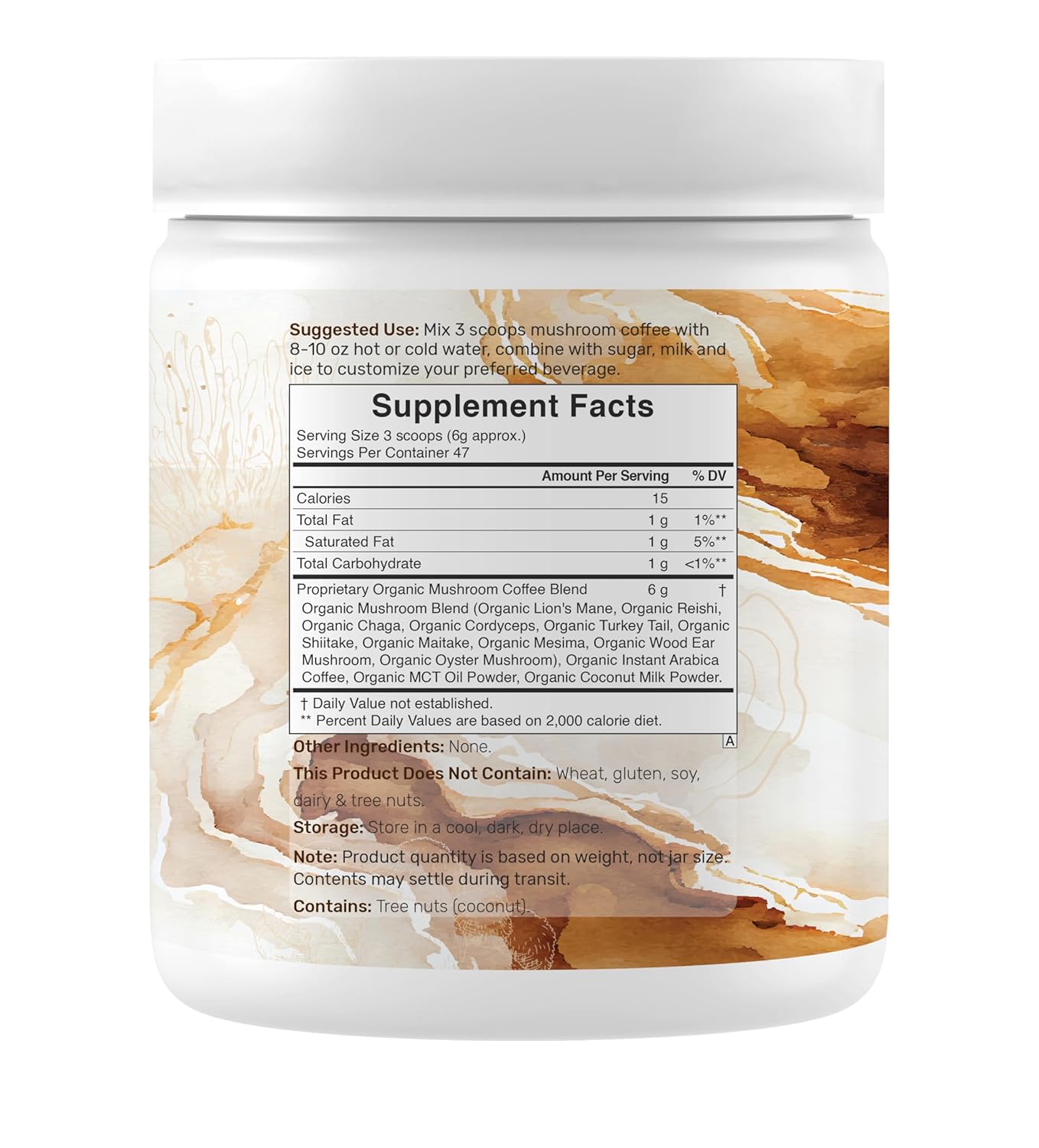81C-NDPWsPL._SL1500_ Organic Mushroom Coffee, 10oz – 10 Adaptogenic Mushrooms with Arabica Coffee + MCT Oil for Smooth Flavor – Turkey Tail, Lions Mane, Cordyceps, Chaga, Reishi – Immune, Energy,& Brain Support Supplement