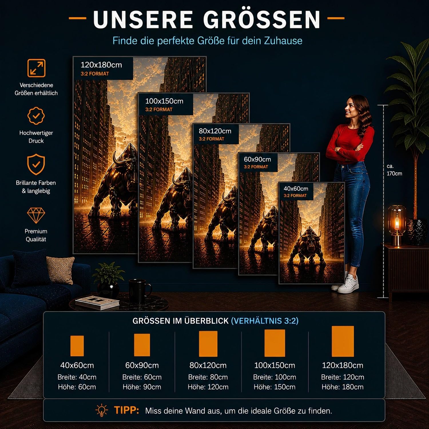 Ente Investor in Kryptowährung Wandbild Leinwandbild Kunstdruck XL Wanddeko | Ente mit Hut und Bitcoin Münzen