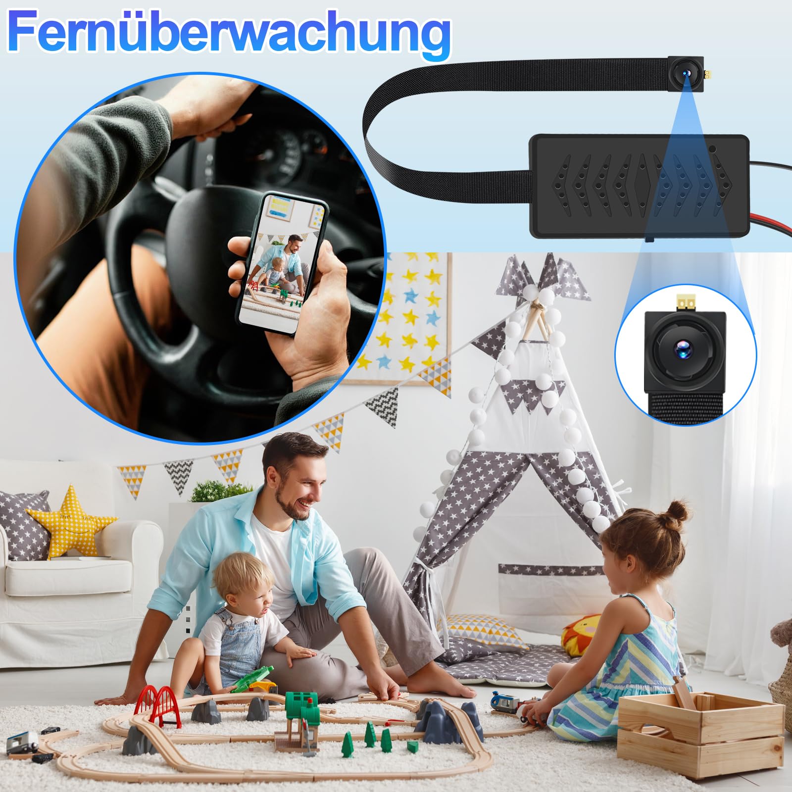 Bodycam Körperkamera Mini, Dual Band WLAN 5GHz & 2.4GHz Kleine Kamera, 1080P Tragbare Mini HD Kamera mit Bewegungserkennung & Langer Akkulaufzeit