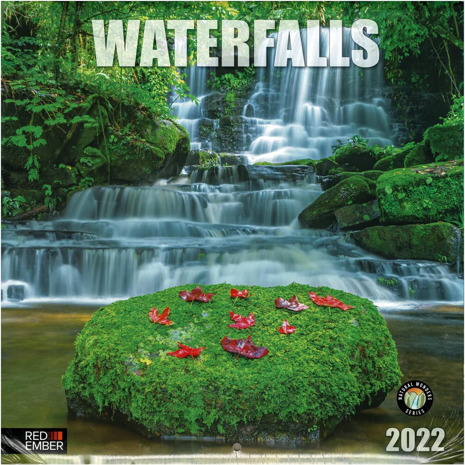 RED EMBER Waterfalls 2022 Hangable Wall Calendar - 12" x 24" Opened - Thick & Sturdy Paper - Giftable - Cascades of Wonder : Office Products