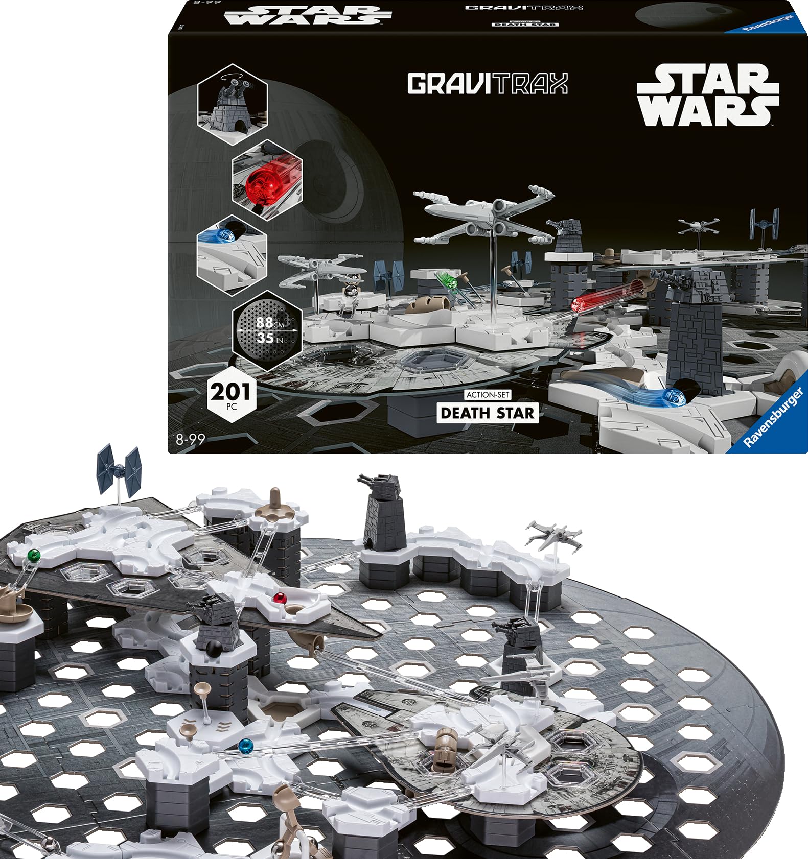 Ravensburger GraviTrax Star Wars Action-Set Deathstar 23860 – Starterset für Deine Kugelbahn