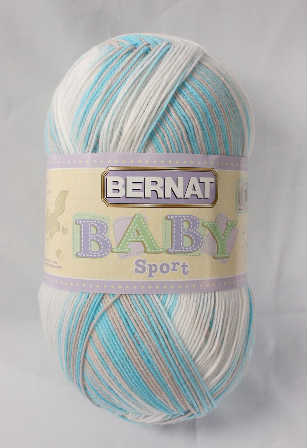 Bernat Baby Sport BB Baby Baby Yarn - 1 Pack of 9.8oz/280g - Acrylic - #3 Light - 893 Yards - Knitting/Crochet