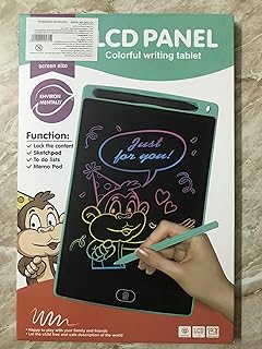 لوح LCD 8.50للكتابة والرسم، شاشة سوداء مع رسومات ملونة، لوحة رقمية للأطفال